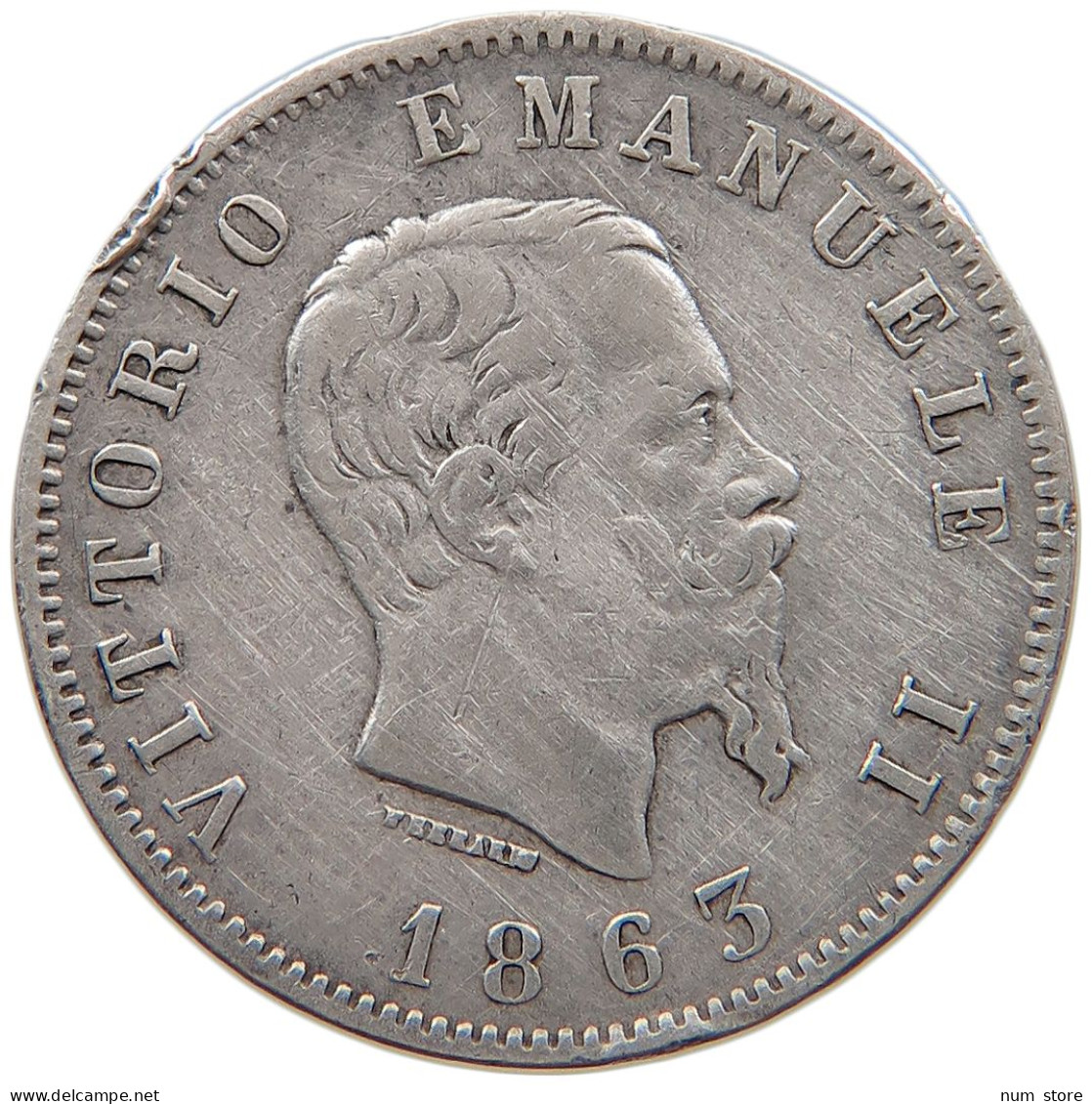 ITALY 1 LIRA 1863 T #s094 0251 - 1861-1878 : Victor Emmanuel II.