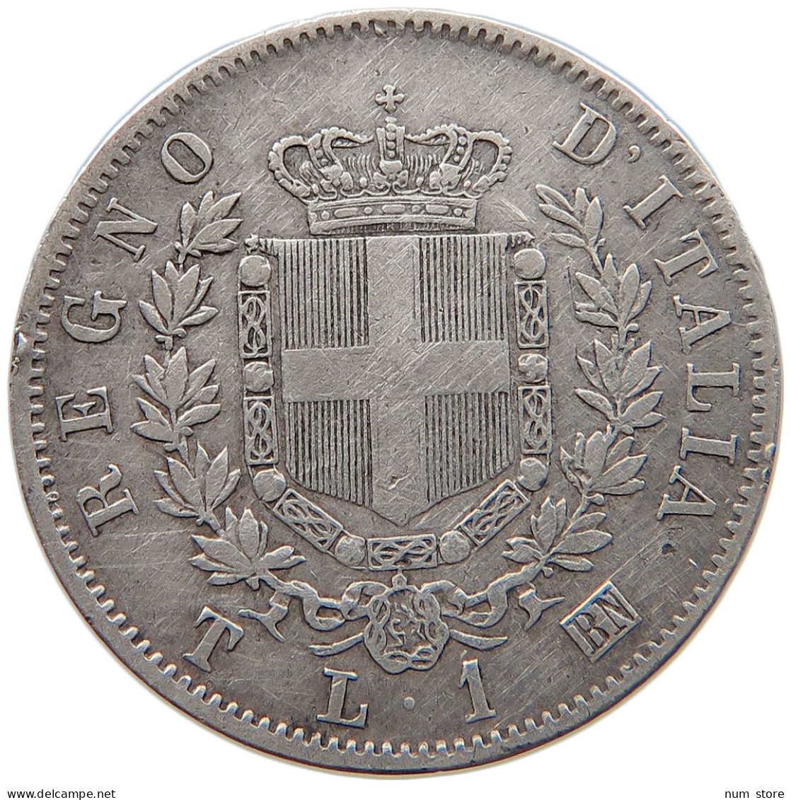 ITALY 1 LIRA 1863 T #s094 0251 - 1861-1878 : Victor Emmanuel II.