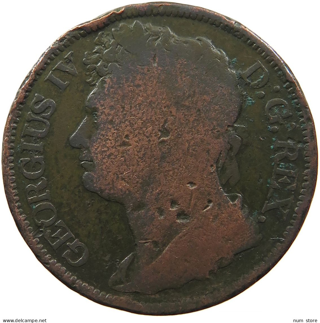 IRELAND PENNY 1822 George IV. (1820-1830) #sm12 0299 - Irlande