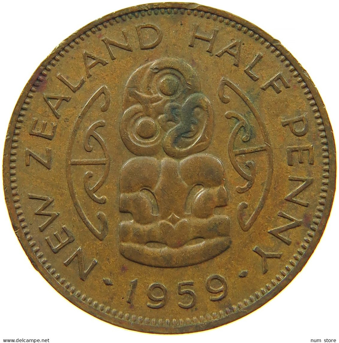 NEW ZEALAND 1/2 PENNY 1959 #s099 0391 - Nieuw-Zeeland