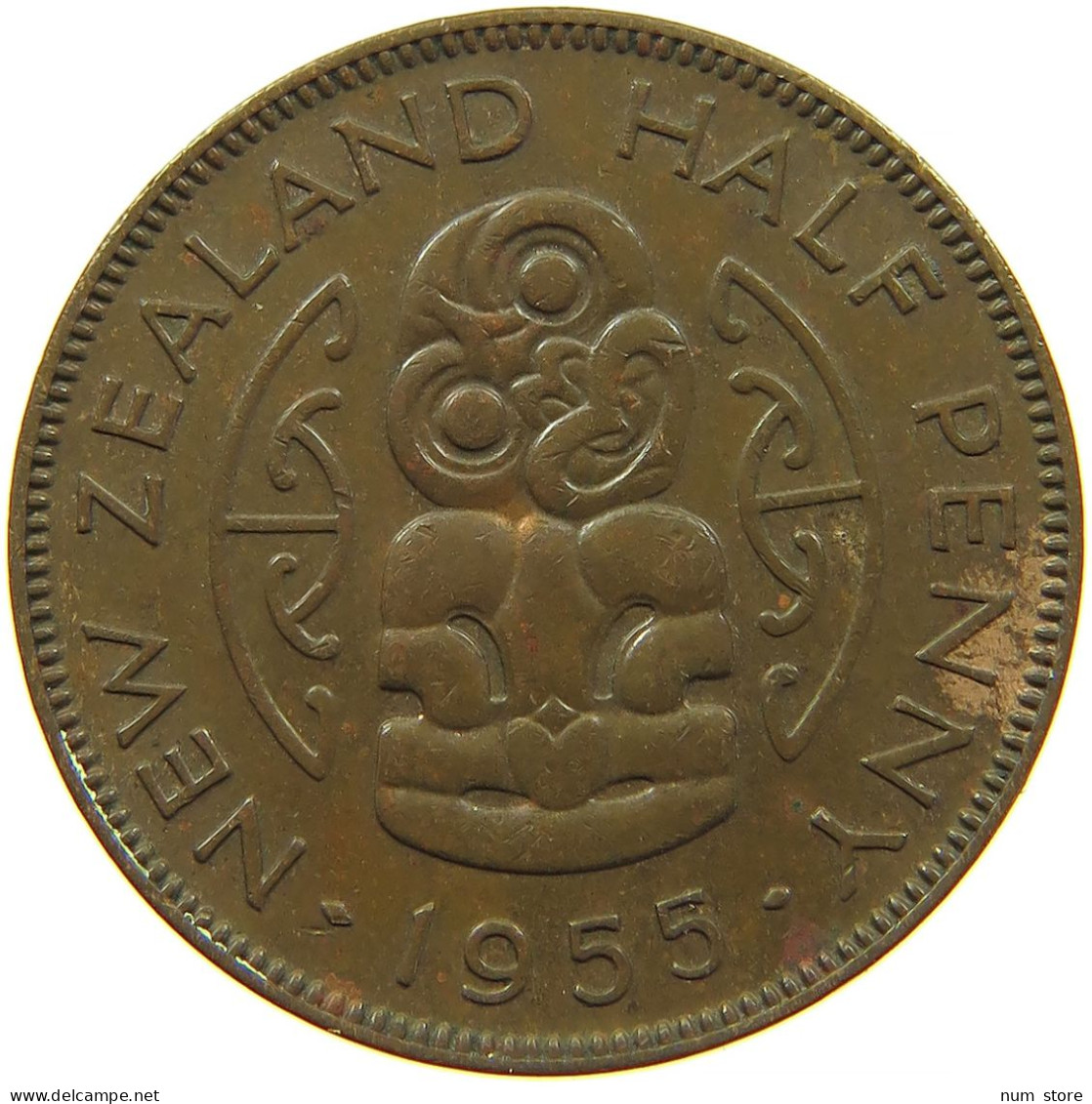 NEW ZEALAND 1/2 PENNY 1955 #s099 0387 - New Zealand