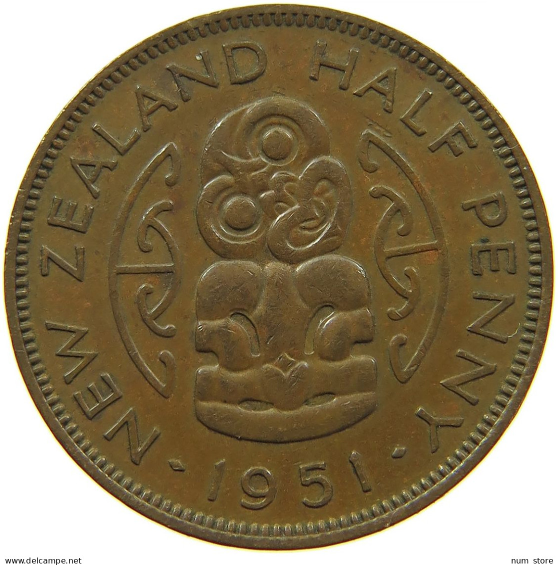 NEW ZEALAND 1/2 PENNY 1951 #s099 0363 - Nieuw-Zeeland