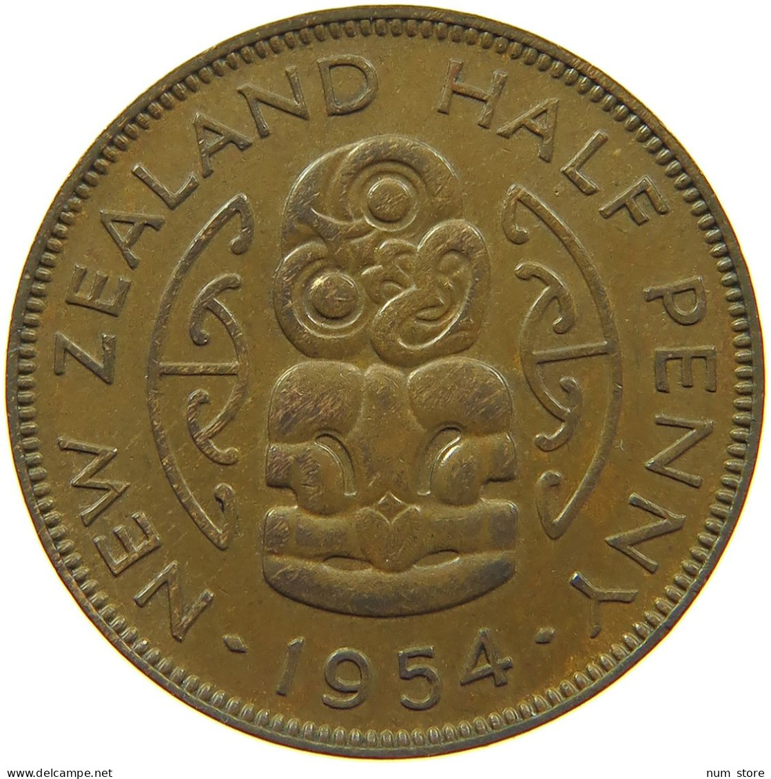 NEW ZEALAND 1/2 PENNY 1954 #s099 0397 - Nieuw-Zeeland