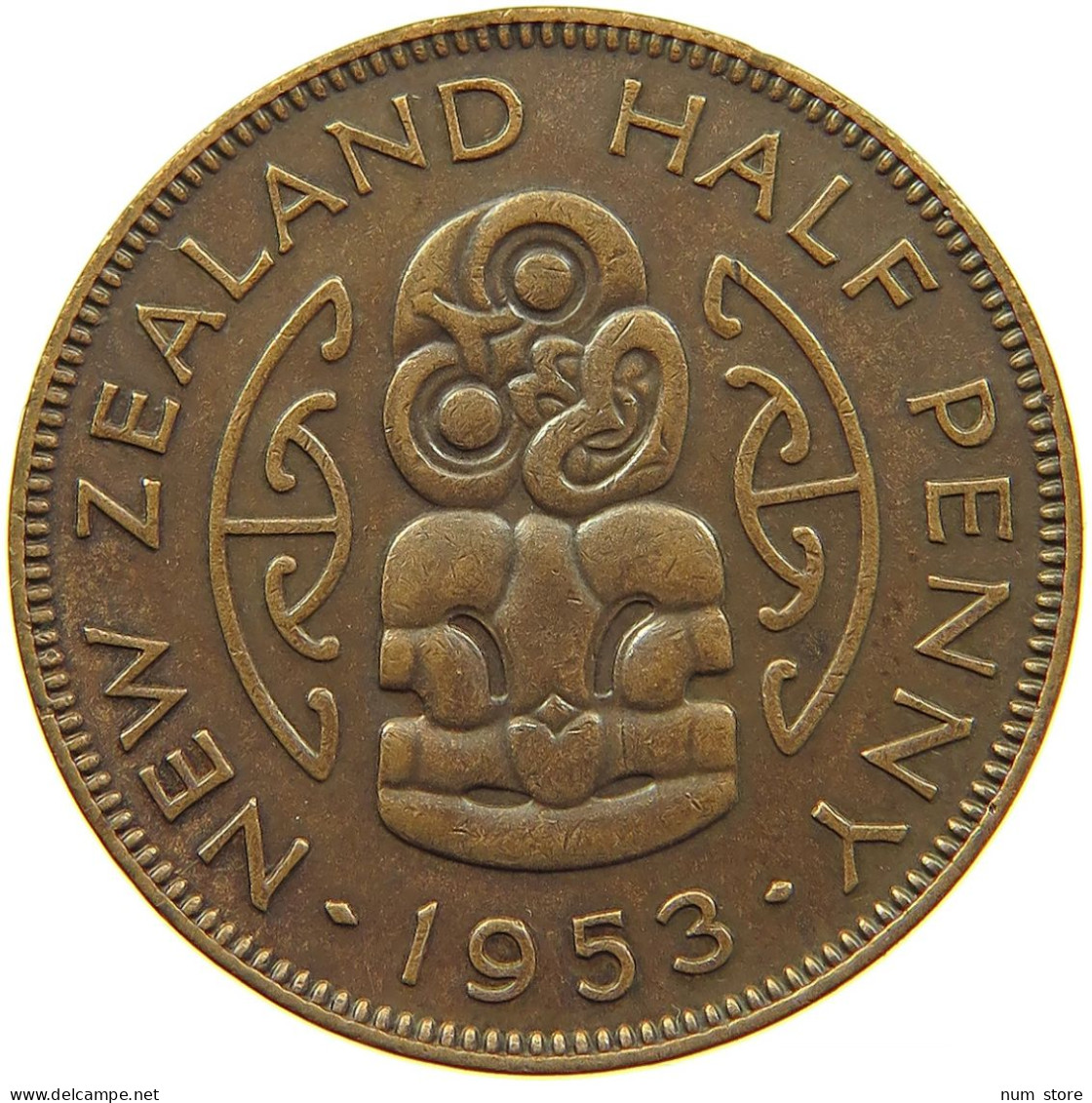 NEW ZEALAND 1/2 PENNY 1953 #s099 0395 - Nueva Zelanda