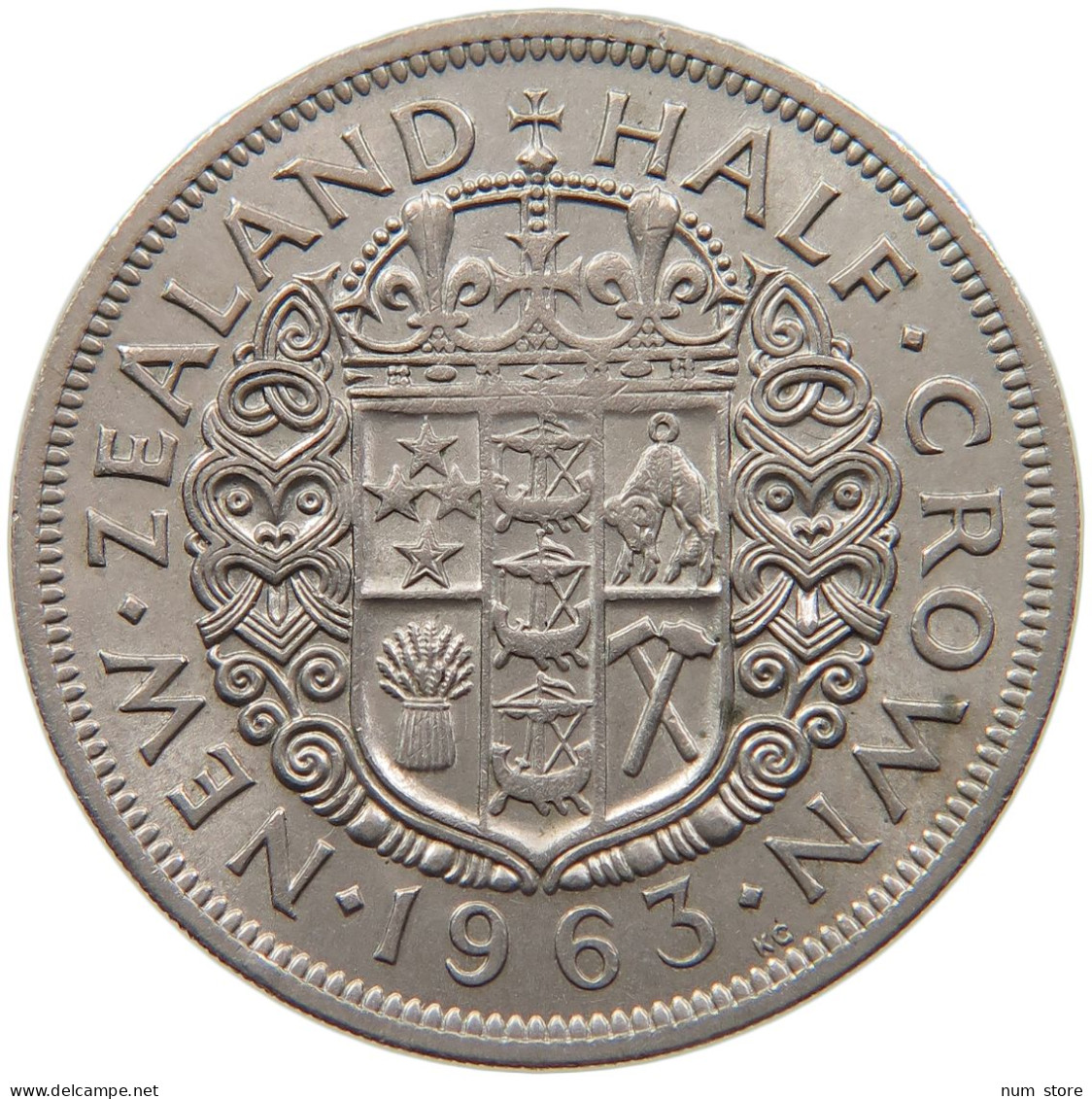 NEW ZEALAND 1/2 CROWN HALFCROWN 1963 #s099 0217 - Nueva Zelanda