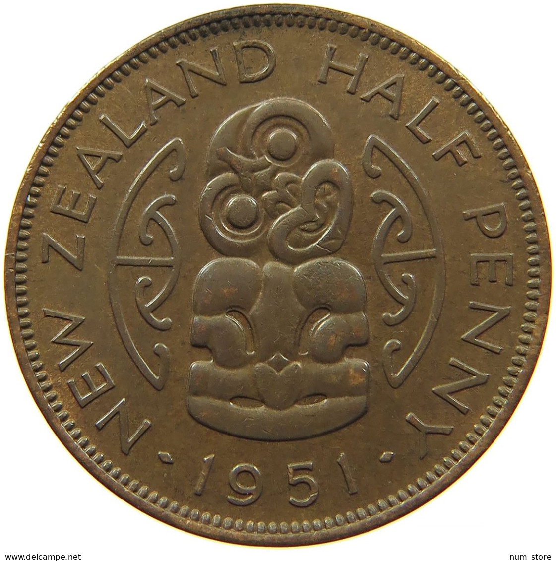 NEW ZEALAND 1/2 PENNY 1951 #s097 0313 - Nieuw-Zeeland