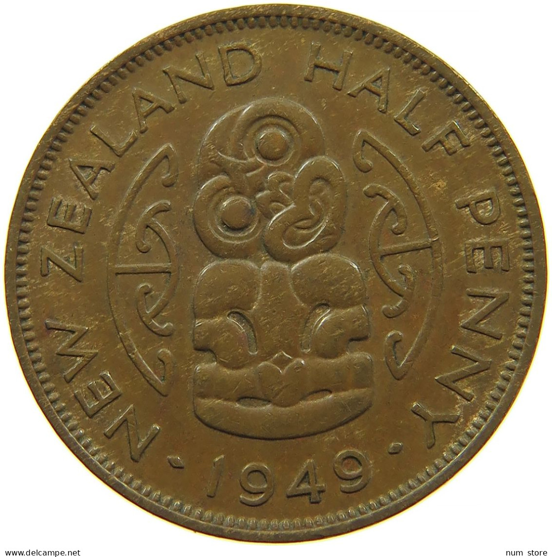 NEW ZEALAND 1/2 PENNY 1949 #s099 0361 - Nieuw-Zeeland