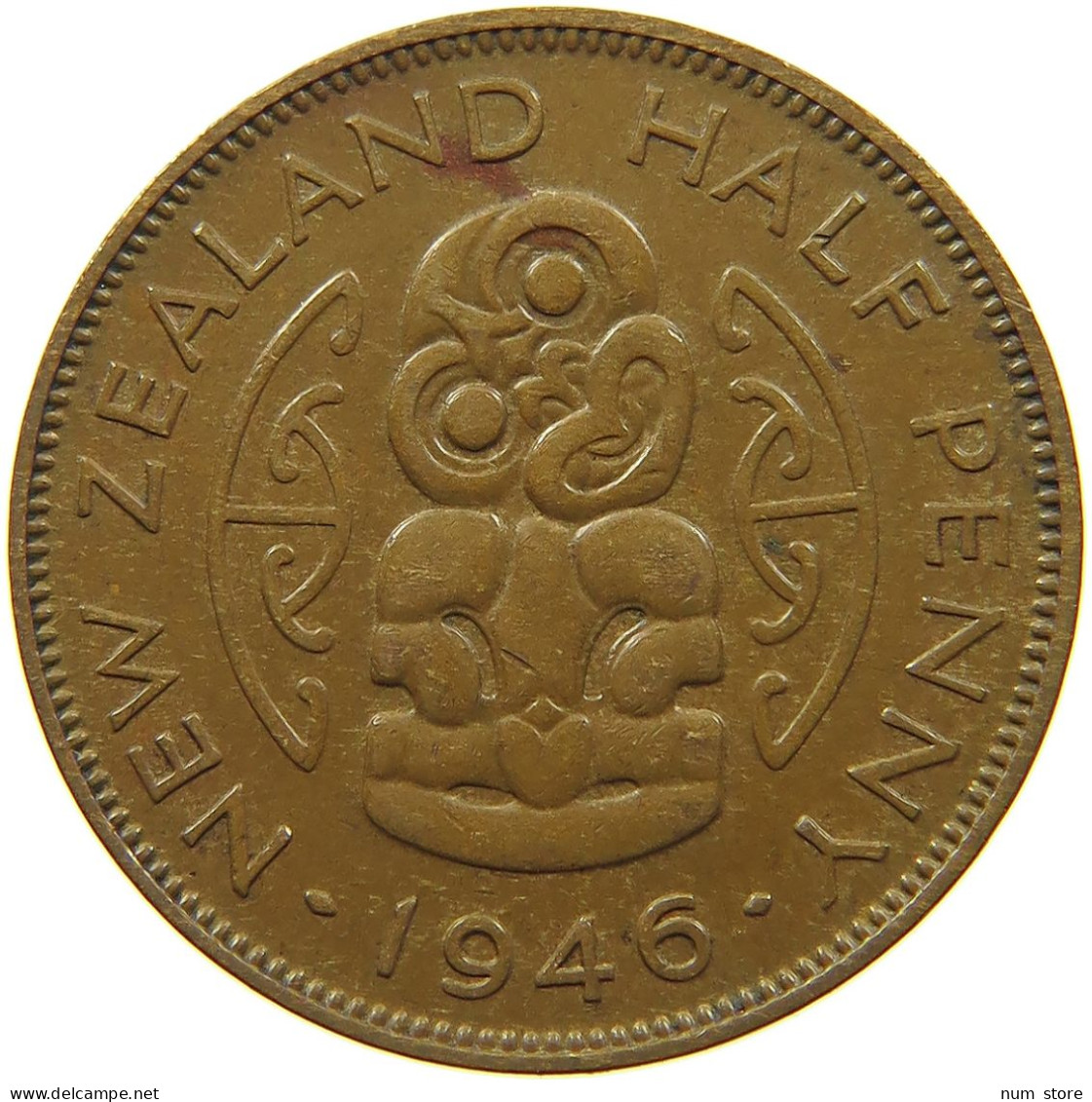 NEW ZEALAND 1/2 PENNY 1946 #s097 0311 - New Zealand