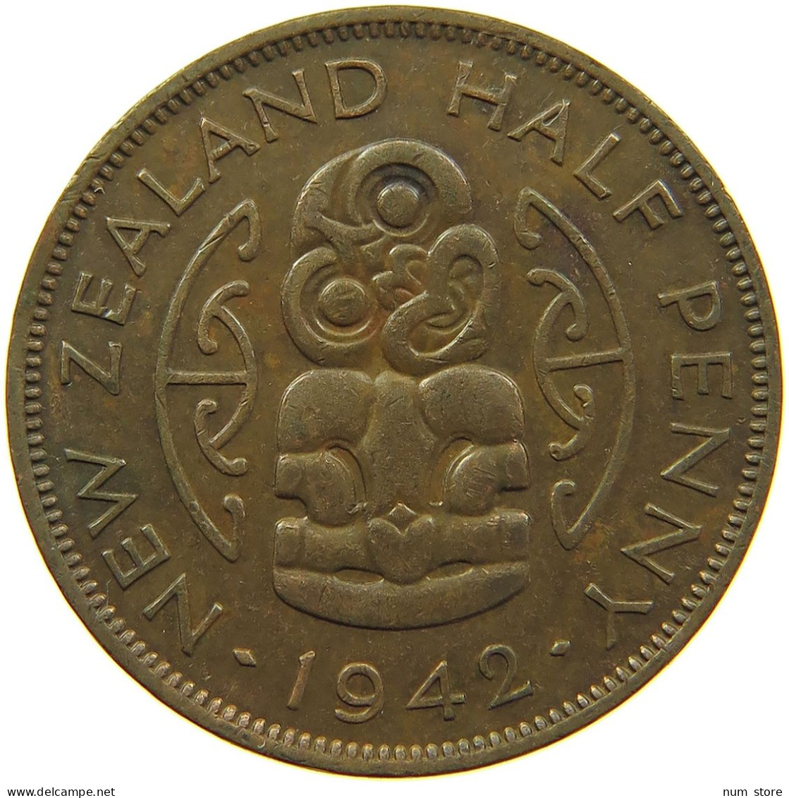 NEW ZEALAND 1/2 PENNY 1942 #s099 0359 - Nieuw-Zeeland