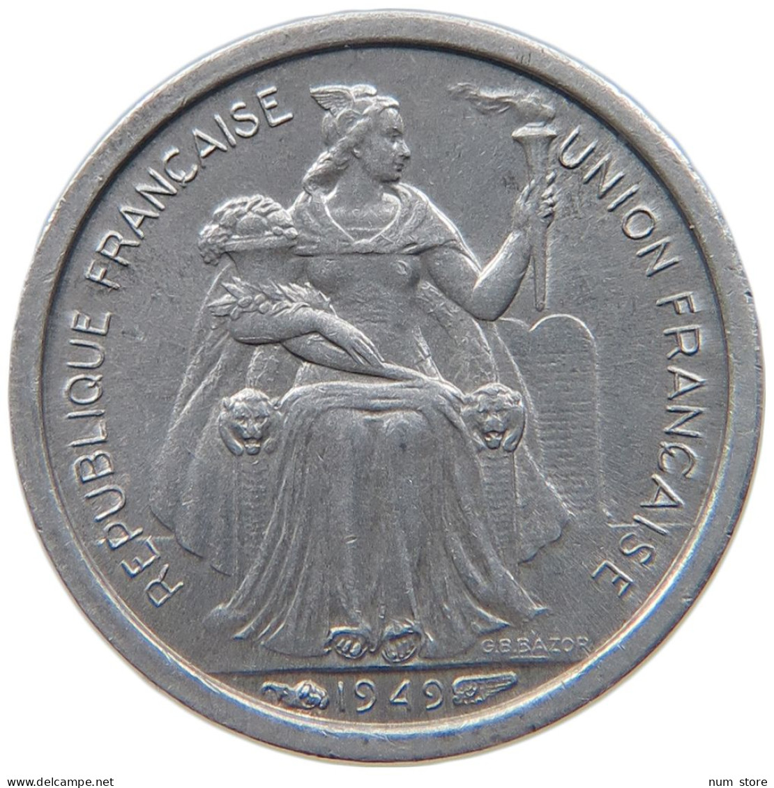 NEW CALEDONIA 50 CENTIMES 1949 #s089 0333 - Nieuw-Caledonië