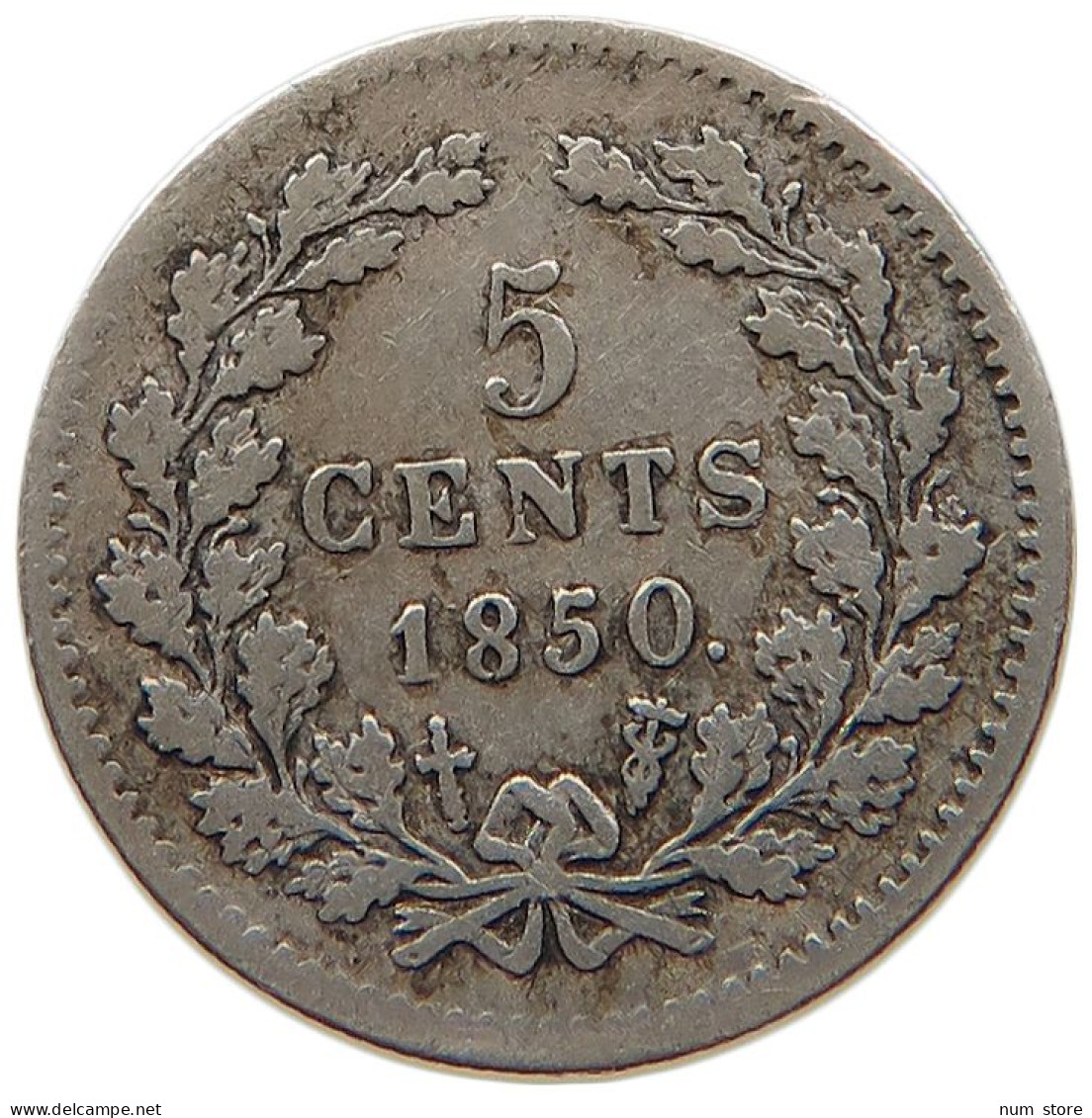 NETHERLANDS 5 CENTS 1850 #s100 0573 - 1849-1890 : Willem III