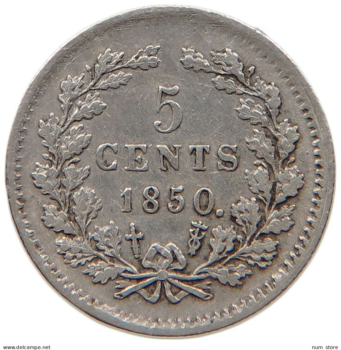 NETHERLANDS 5 CENTS 1850 #s100 0561 - 1849-1890 : Willem III