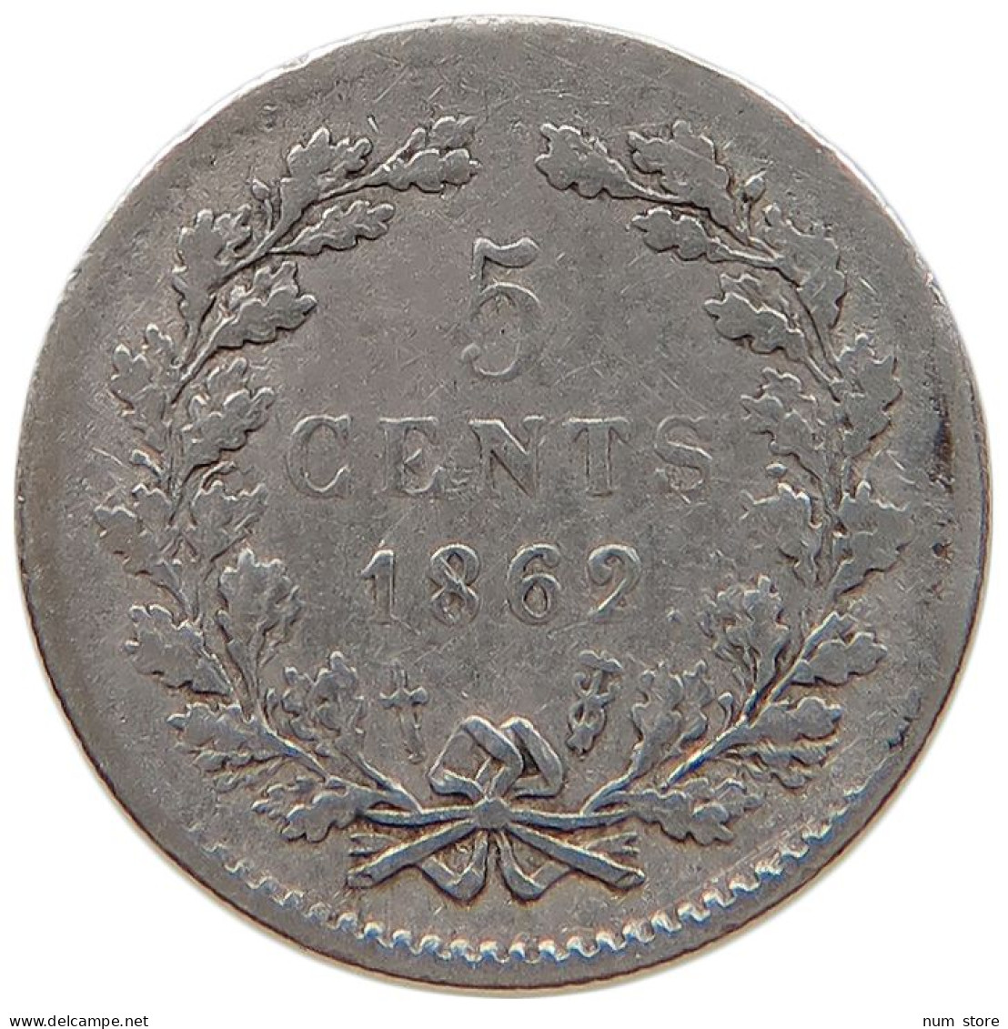 NETHERLANDS 5 CENTS 1862 #s100 0565 - 1849-1890: Willem III.