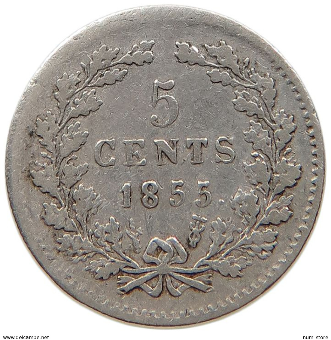 NETHERLANDS 5 CENTS 1855 #s100 0553 - 1849-1890 : Willem III