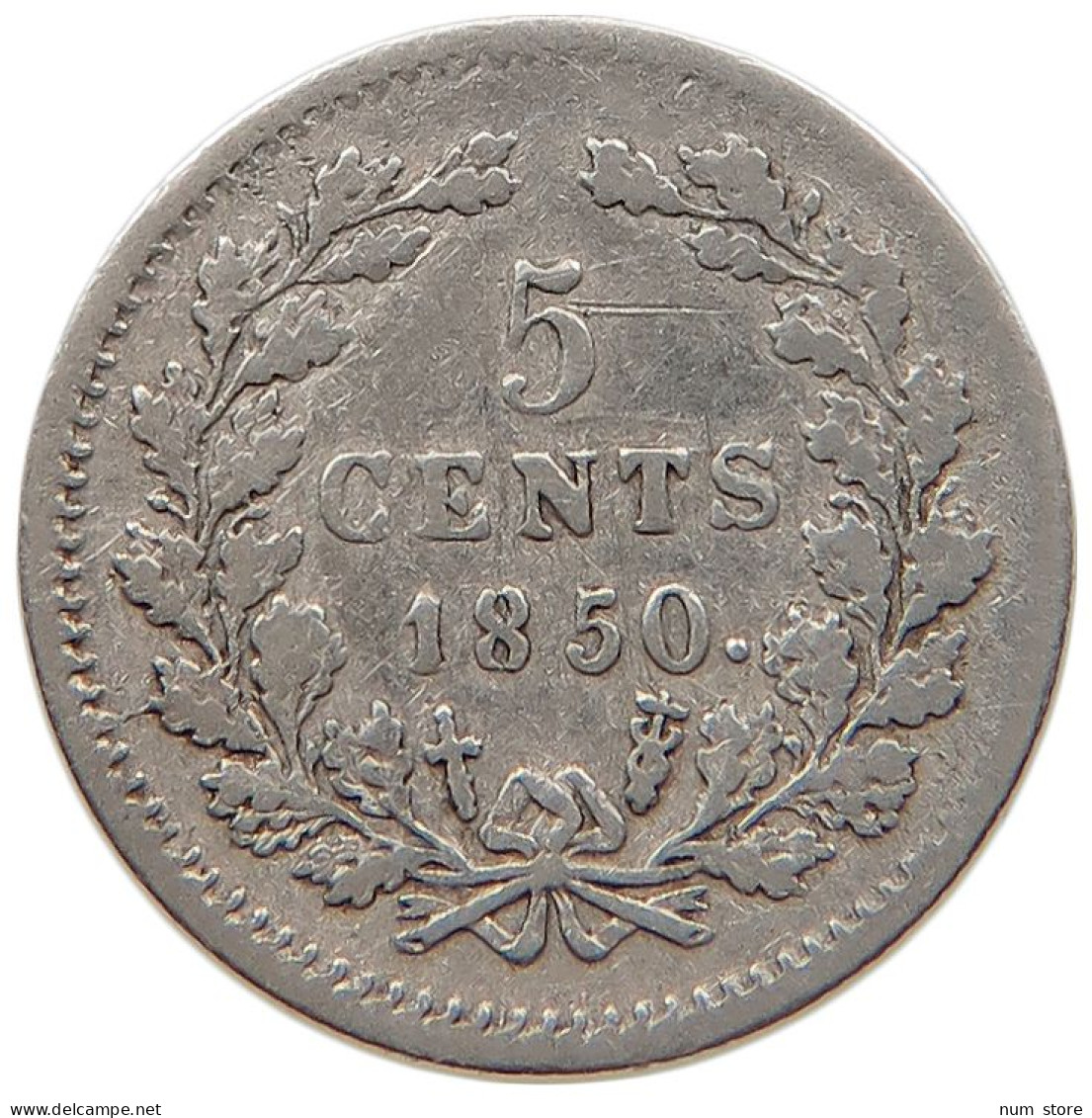 NETHERLANDS 5 CENTS 1850 #s100 0575 - 1849-1890: Willem III.