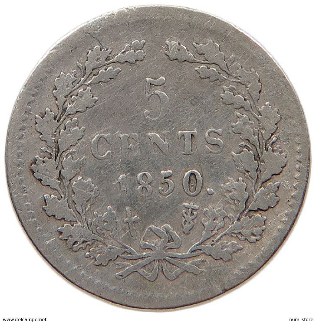 NETHERLANDS 5 CENTS 1850 #s100 0559 - 1849-1890 : Willem III