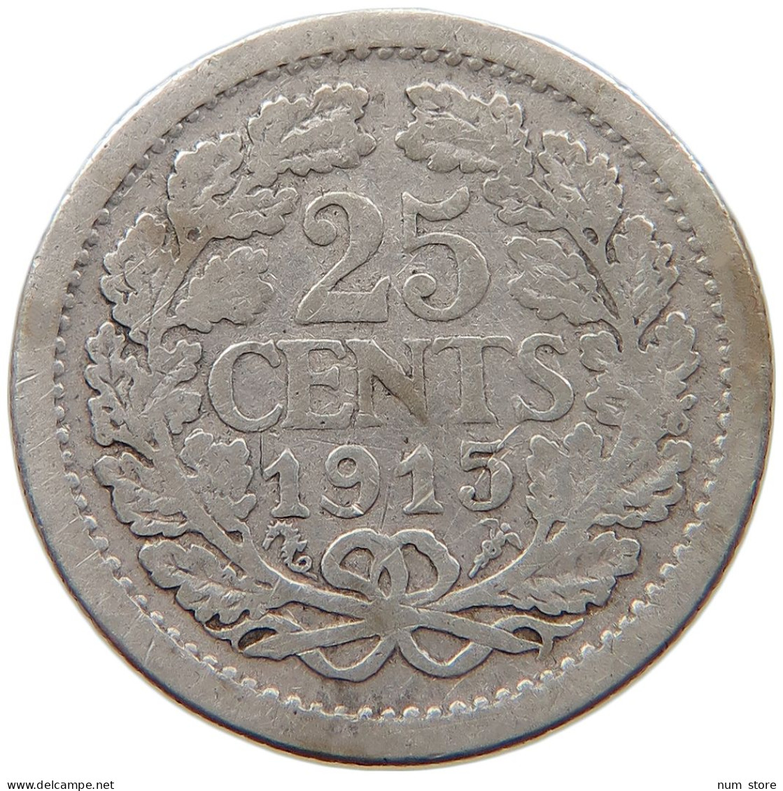 NETHERLANDS 25 CENTS 1915 #s101 0111 - 25 Cent