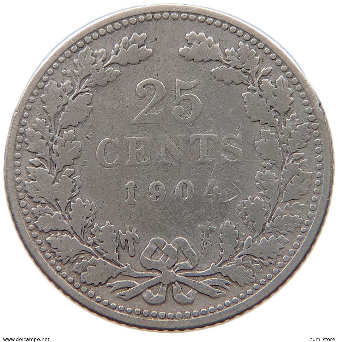 NETHERLANDS 25 CENTS 1904 #s101 0105 - 25 Centavos