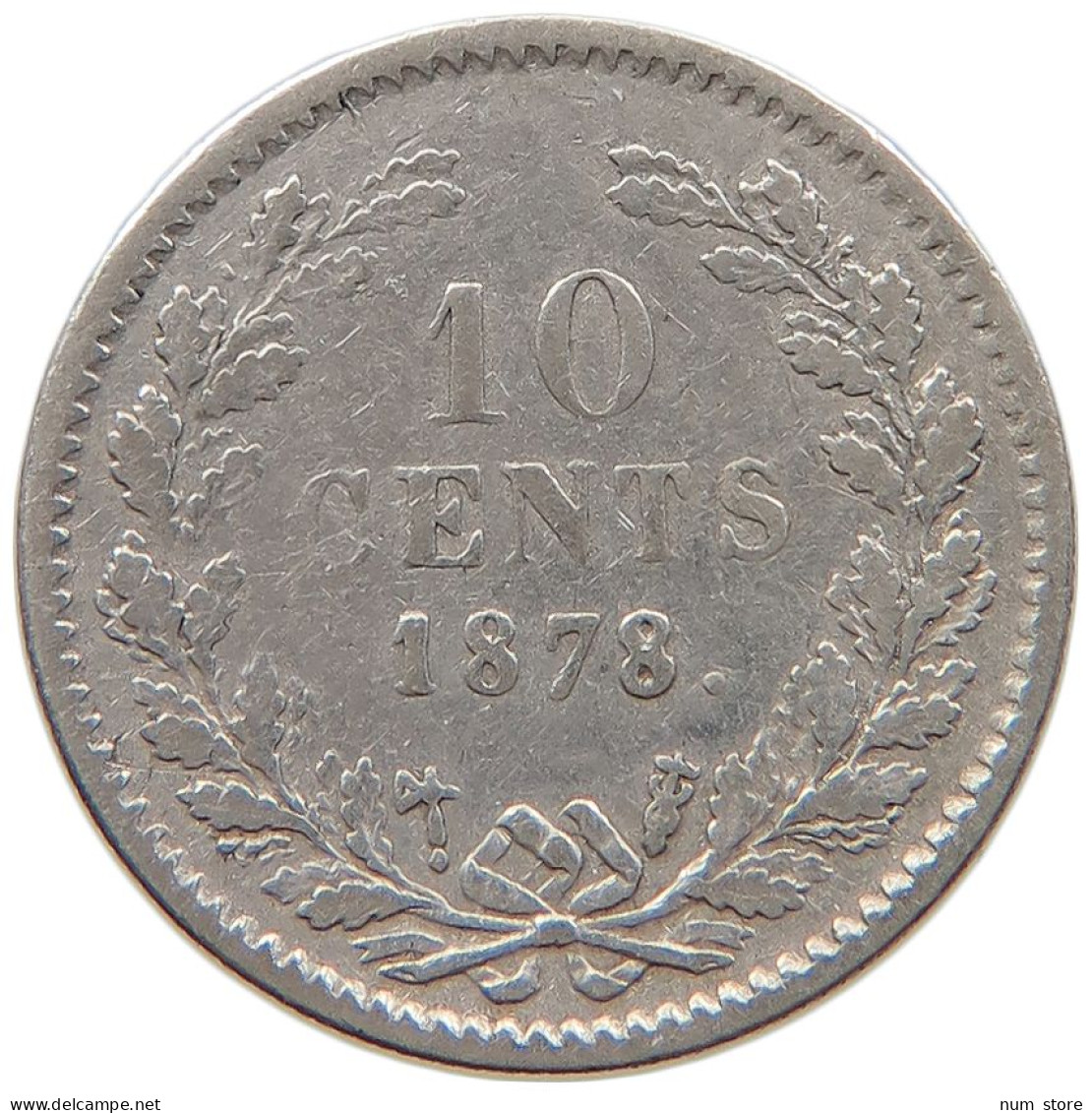 NETHERLANDS 10 CENTS 1878 #s100 0623 - 1849-1890: Willem III.