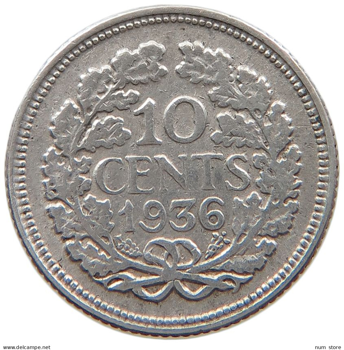 NETHERLANDS 10 CENTS 1936 #s100 0589 - 10 Cent