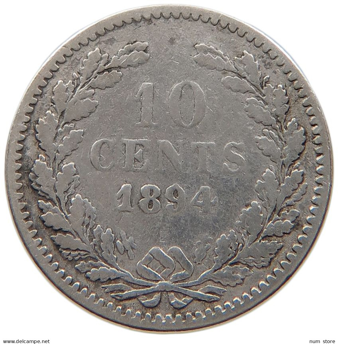 NETHERLANDS 10 CENTS 1894 #s100 0627 - 10 Cent
