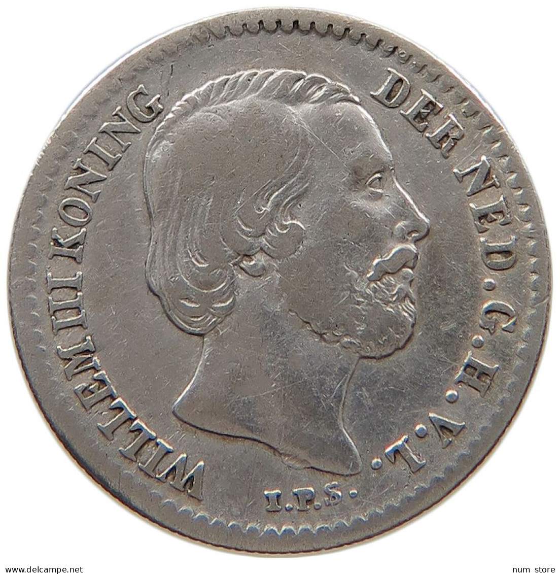 NETHERLANDS 10 CENTS 1849 RARE #s100 0621 - 1849-1890: Willem III.