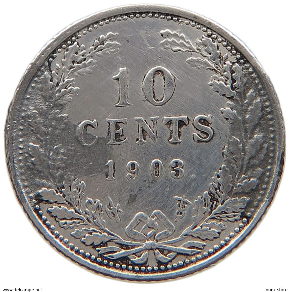 NETHERLANDS 10 CENTS 1903 #s100 0625 - 10 Cent
