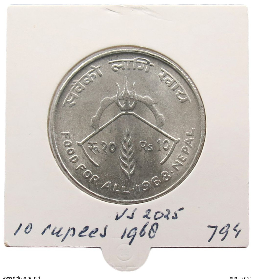 NEPAL 10 RUPEES 1968 2025 #alb069 0033 - Népal