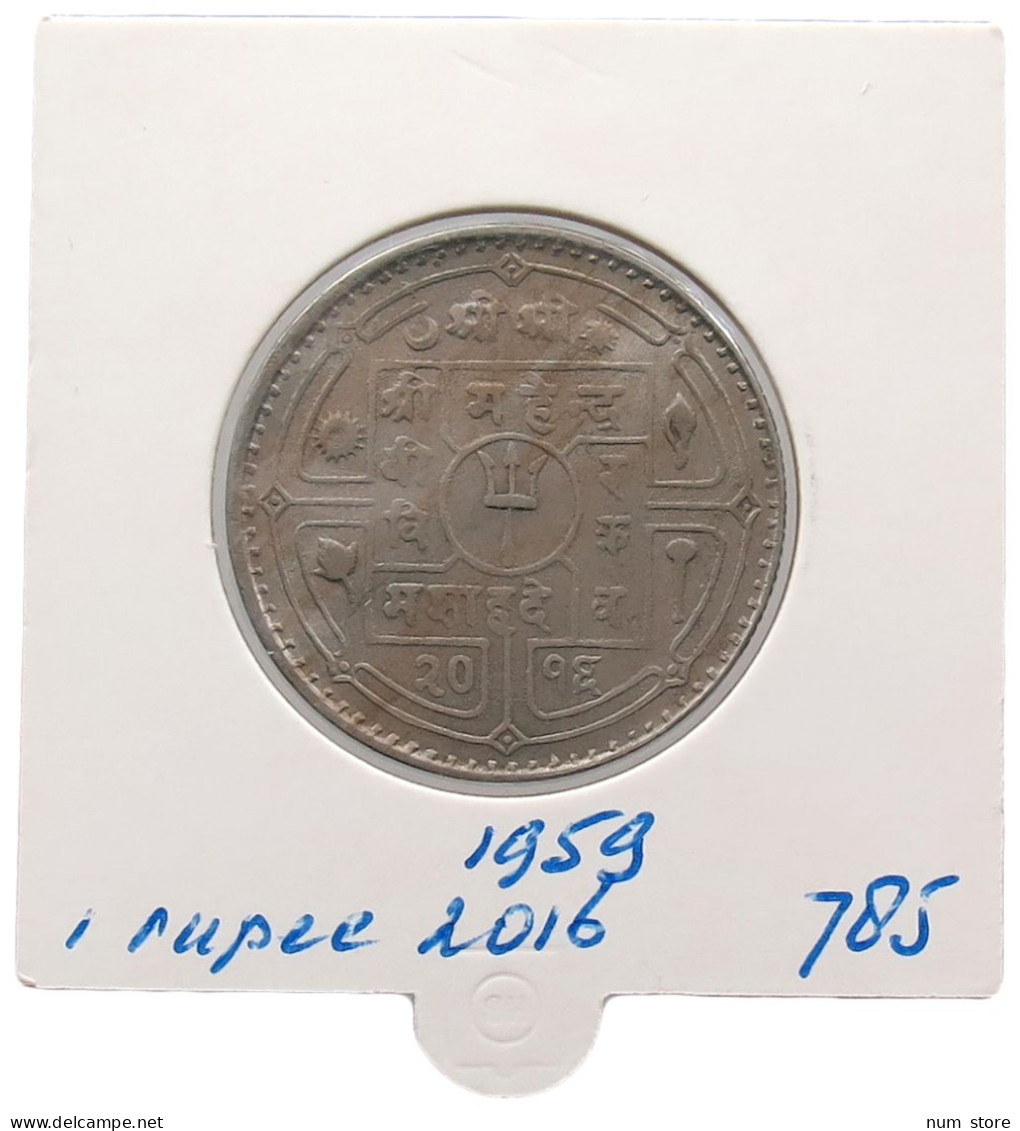 NEPAL 1 RUPEE 1959 2016 #alb069 0011 - Nepal