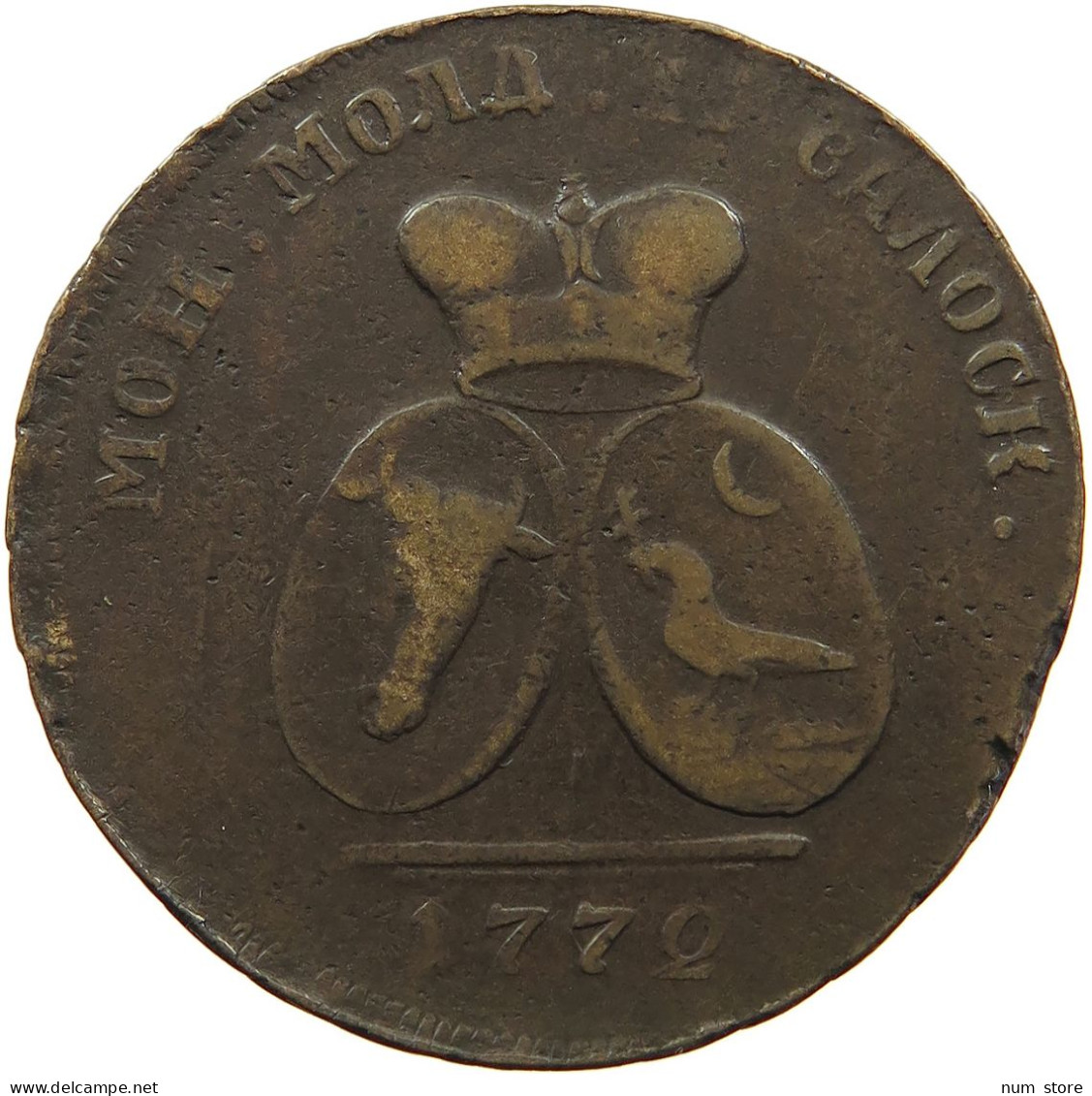 MOLDAVIA WALLACHIA 2 PARA 3 KOPEKS 1772 #t029 0399 - Moldova