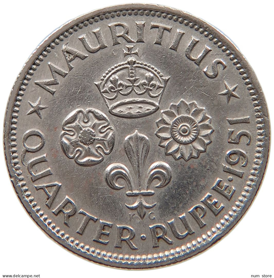 MAURITIUS 1/4 RUPEE 1951 #s100 0045 - Maurice