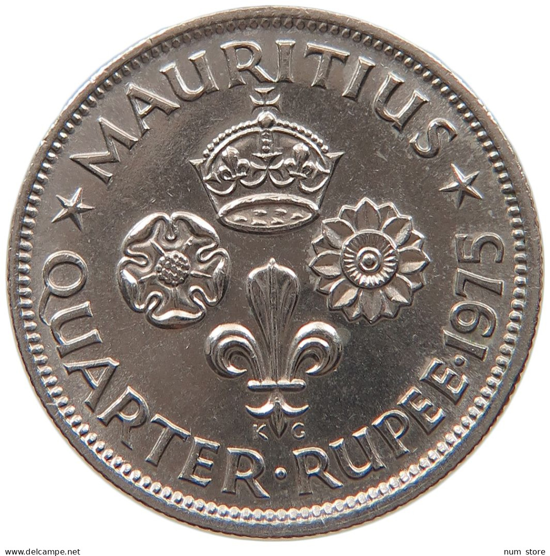 MAURITIUS 1/4 RUPEE 1975 #s096 0463 - Mauricio