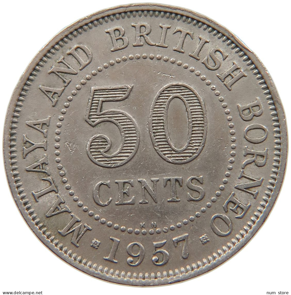 MALAYA AND BRITISH BORNEO 50 CENTS 1957 KN #s092 0229 - Kolonien