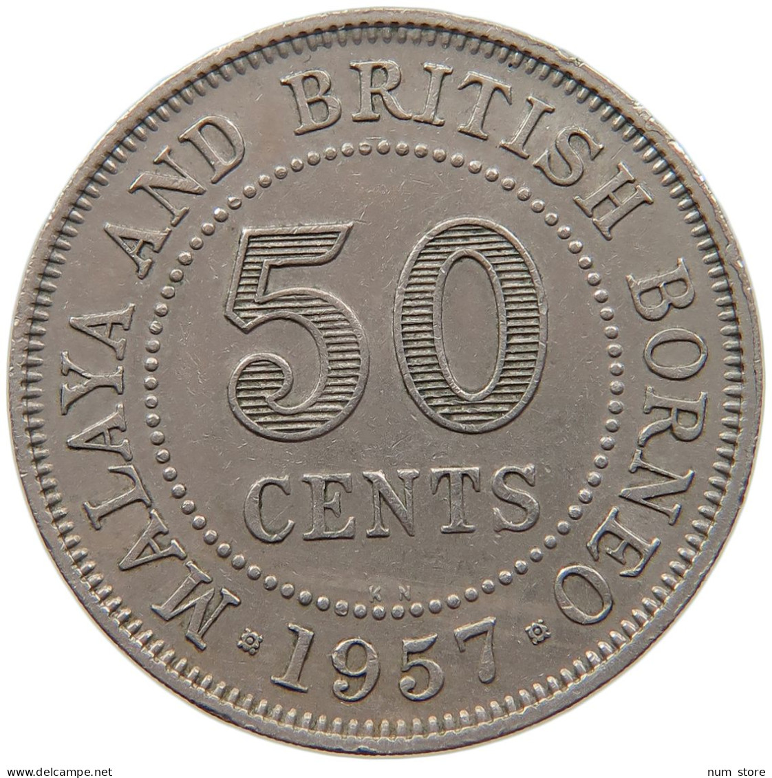 MALAYA AND BRITISH BORNEO 50 CENTS 1957 KN #s090 0091 - Colonie