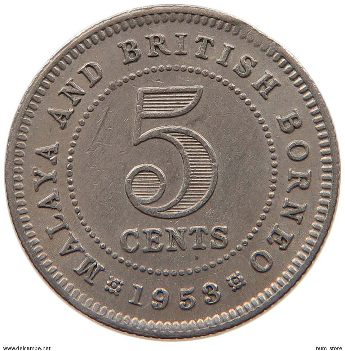 MALAYA AND BRITISH BORNEO 5 CENTS 1953 #s096 0413 - Colonie