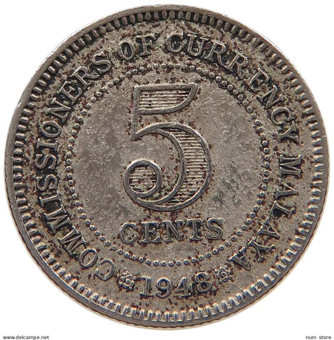 MALAYA 5 CENTS 1948 #s100 0649 - Colonias