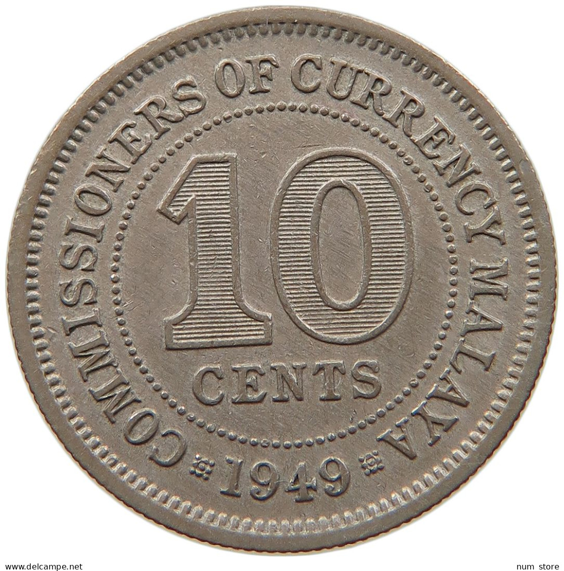 MALAYA 10 CENTS 1949 #s096 0389 - Colonies