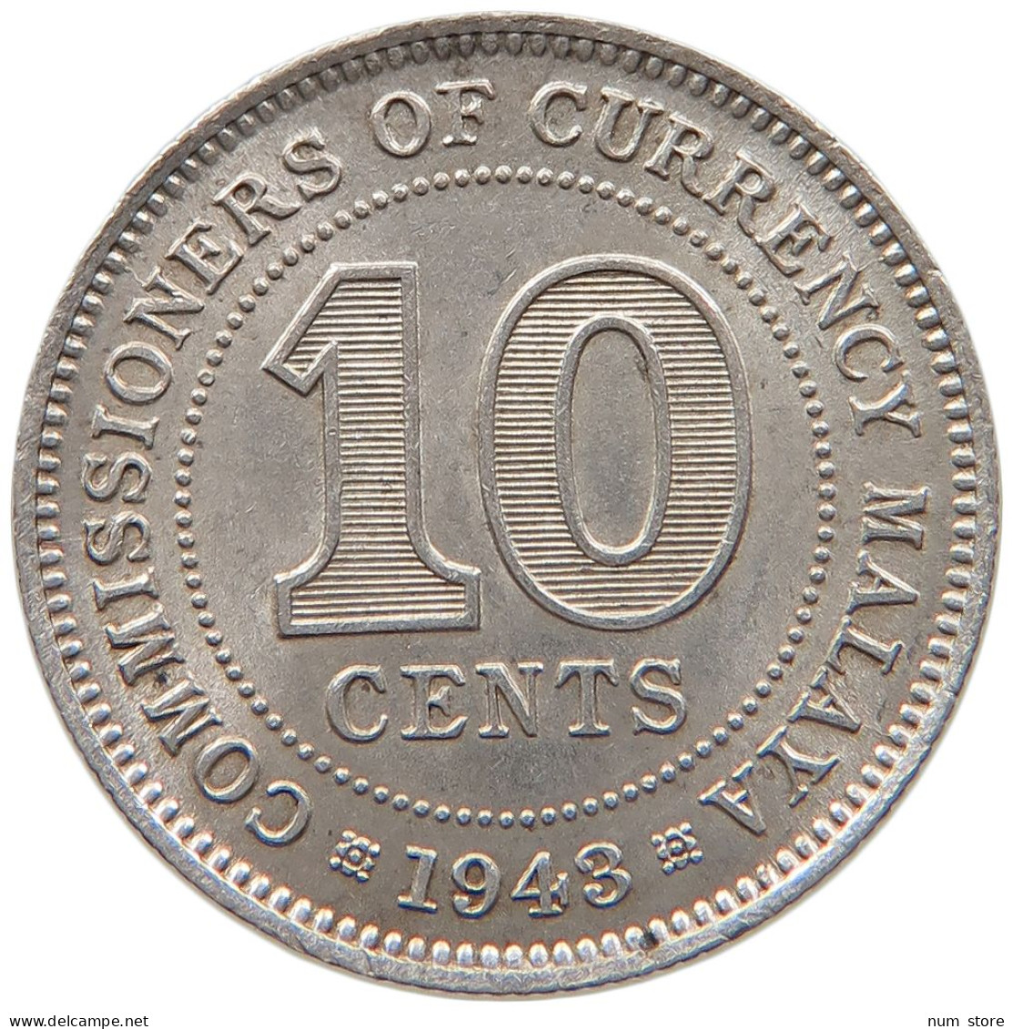 MALAYA 10 CENTS 1943 #s096 0287 - Kolonien