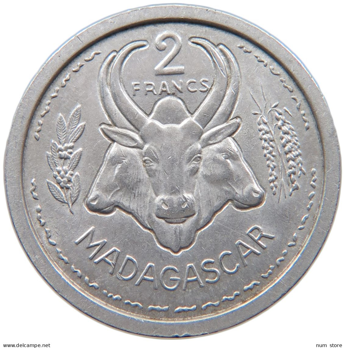 MADAGASCAR 2 FRANCS 1948 #s099 0091 - Madagaskar