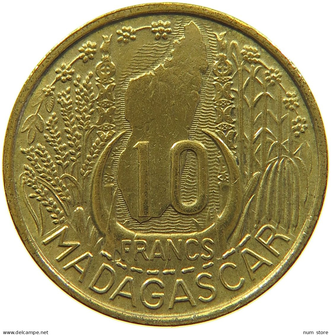 MADAGASCAR 10 FRANCS 1953 #s096 0571 - Madagaskar