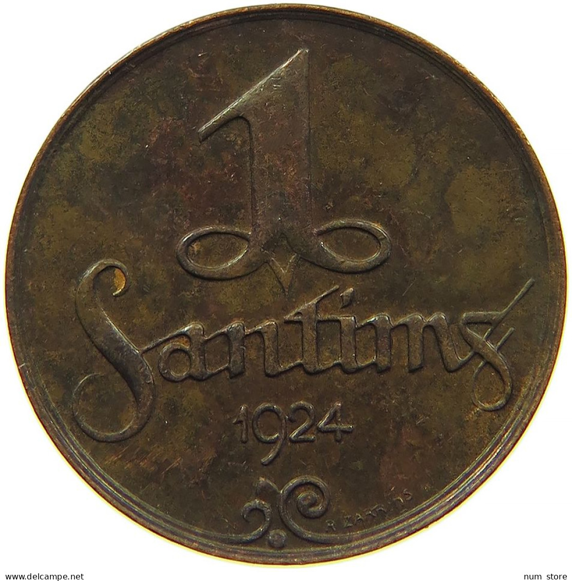 LATVIA 1 SANTIMS 1924 #s096 0635 - Letonia