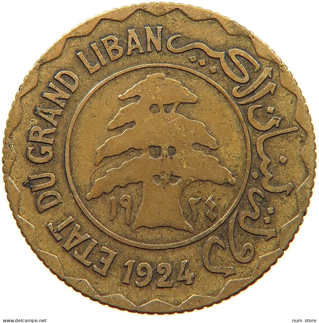 LEBANON 5 PIASTRES 1924 #s089 0191 - Liban