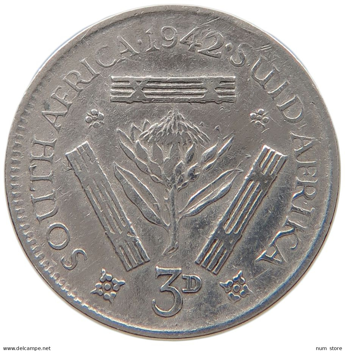 SOUTH AFRICA 3 PENCE 1942 #s100 0687 - South Africa