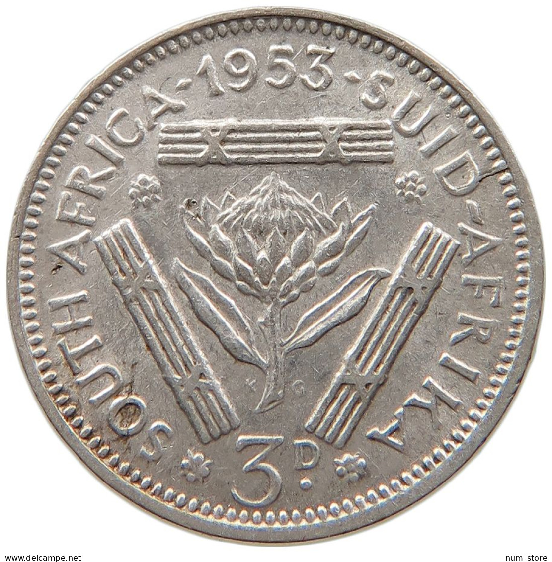 SOUTH AFRICA 3 PENCE 1953 #s100 0689 - South Africa