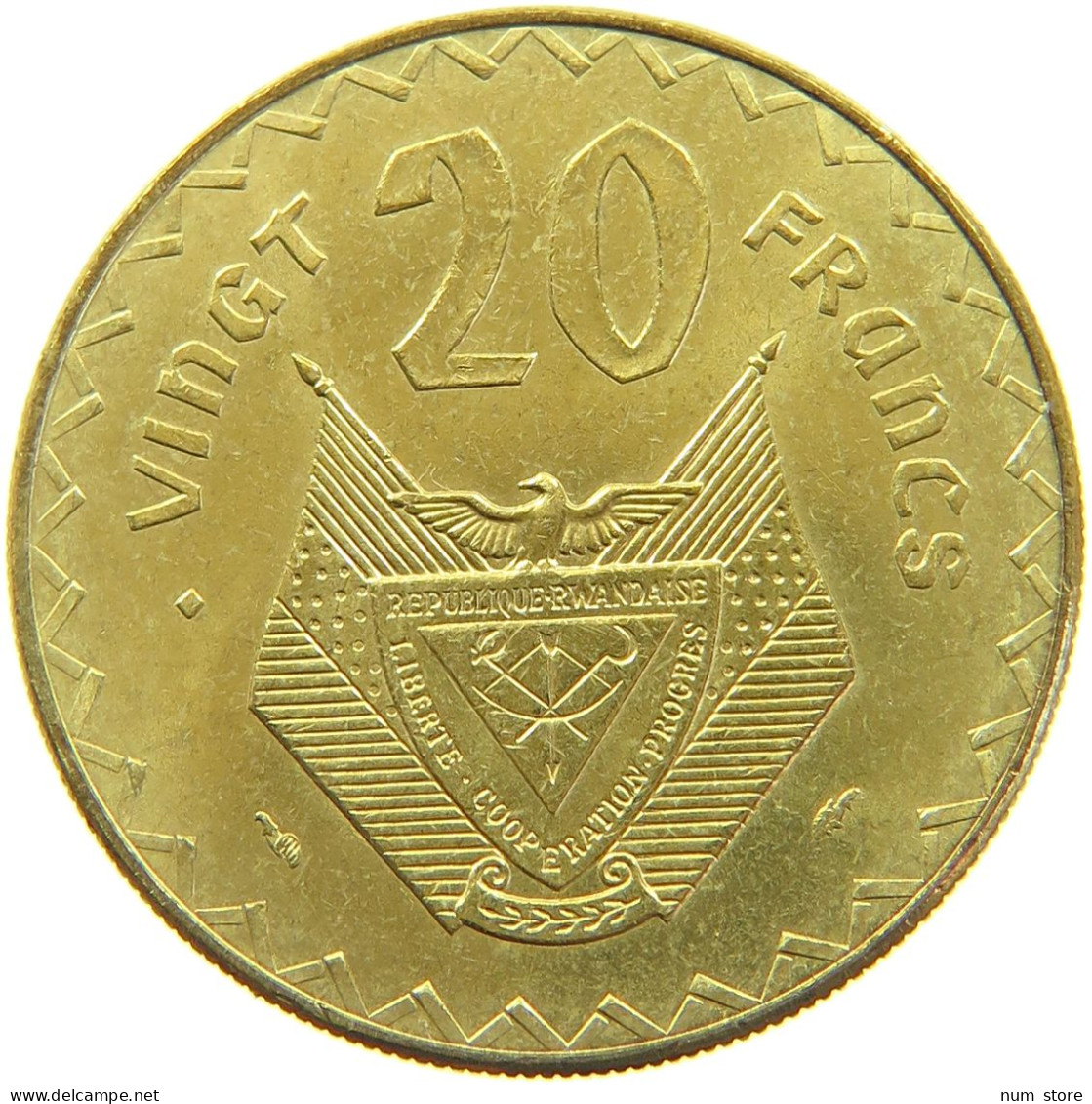 RWANDA 20 FRANCS 1977 #s090 0385 - Rwanda