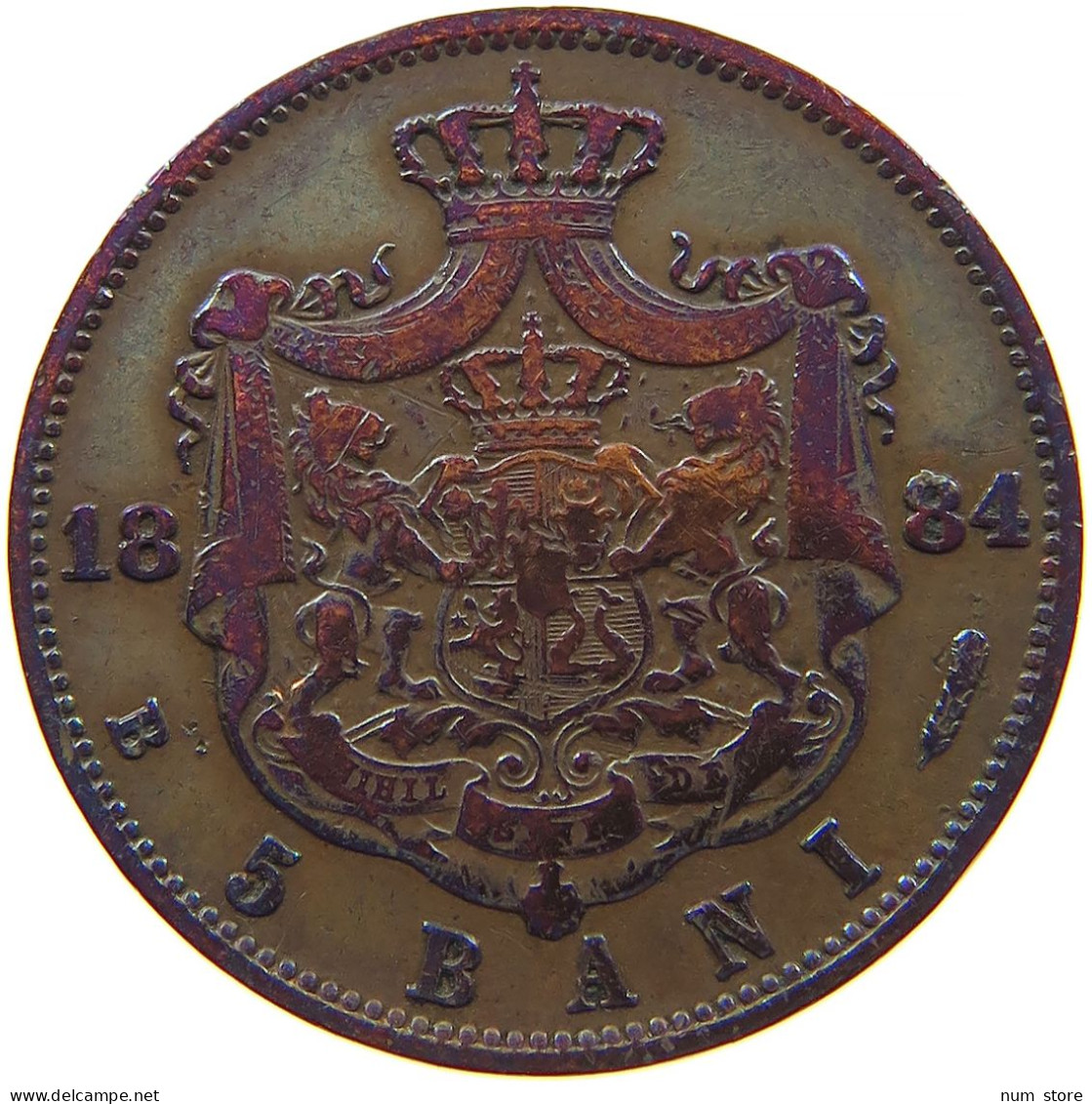 ROMANIA 5 BANI 1884 B #s098 0323 - Romania