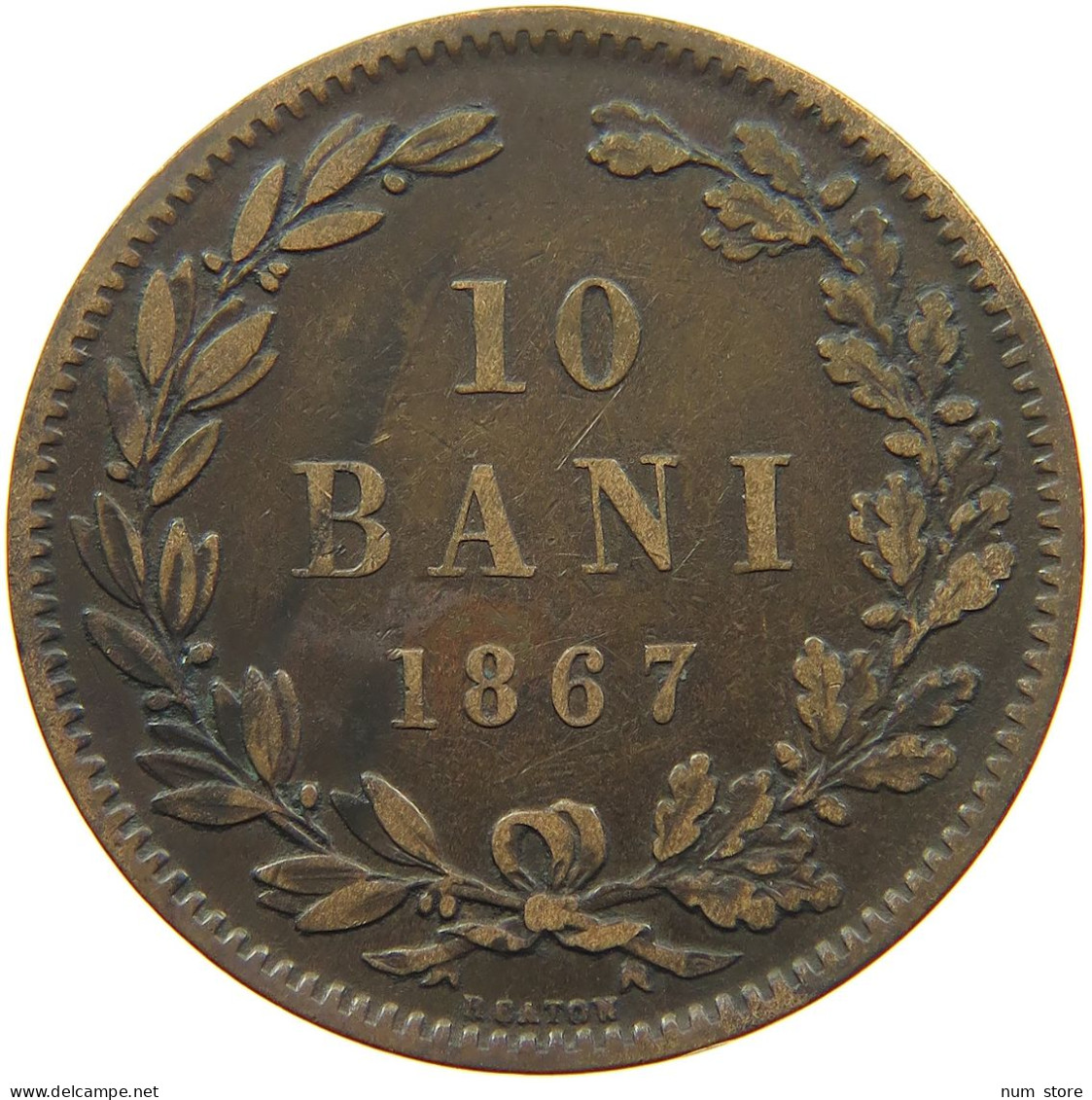 ROMANIA 10 BANI 1867 HEATON #s097 0133 - Roumanie