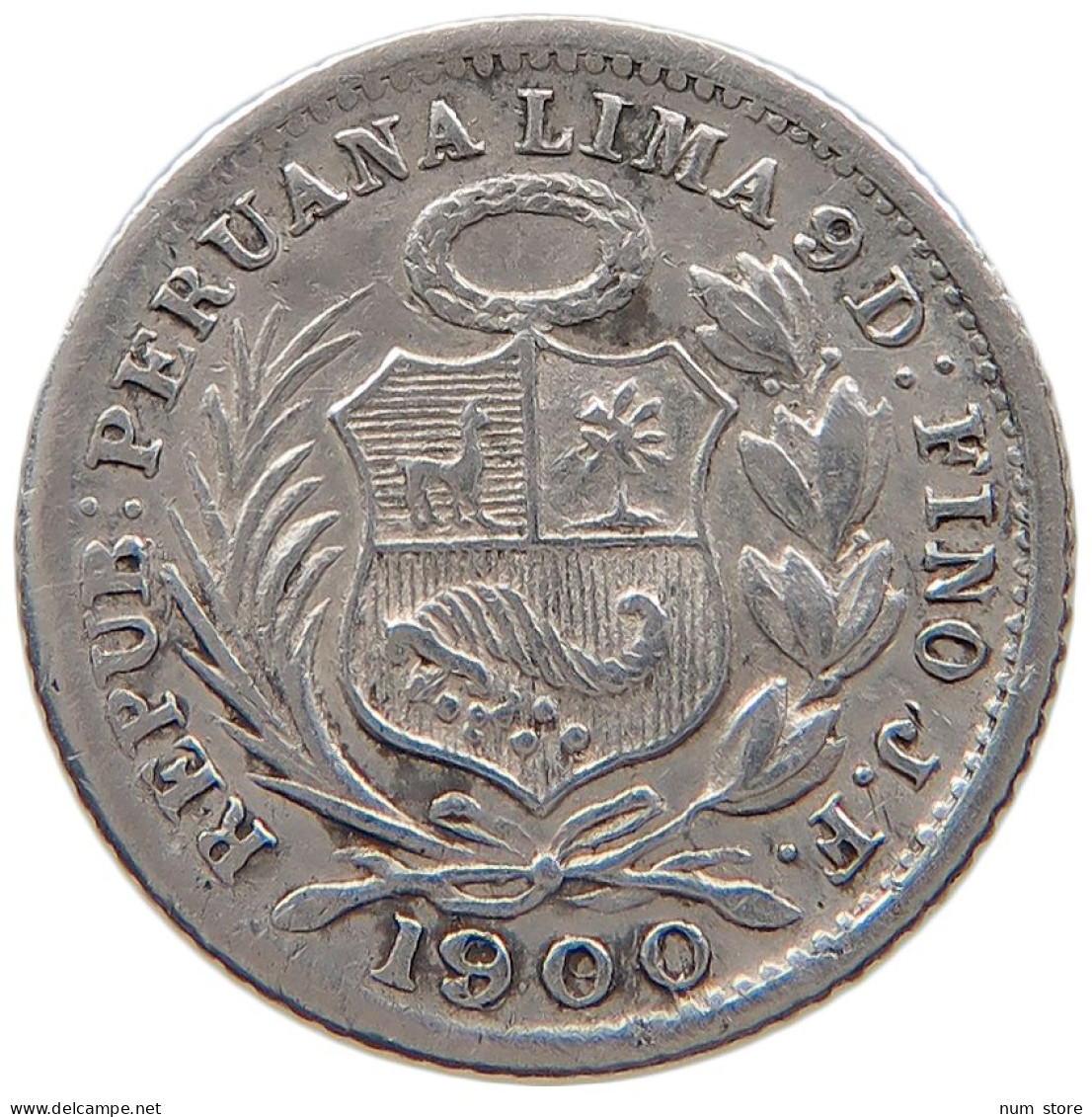 PERU 1/2 DINERO 1900 #s100 0595 - Peru