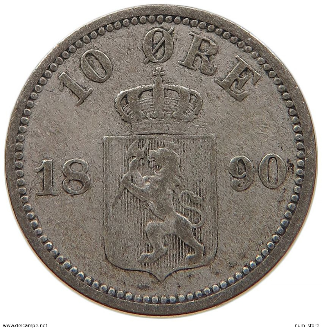 NORWAY 10 ÖRE 1890 Oscar II. (1872-1907) #s091 0031 - Norvège