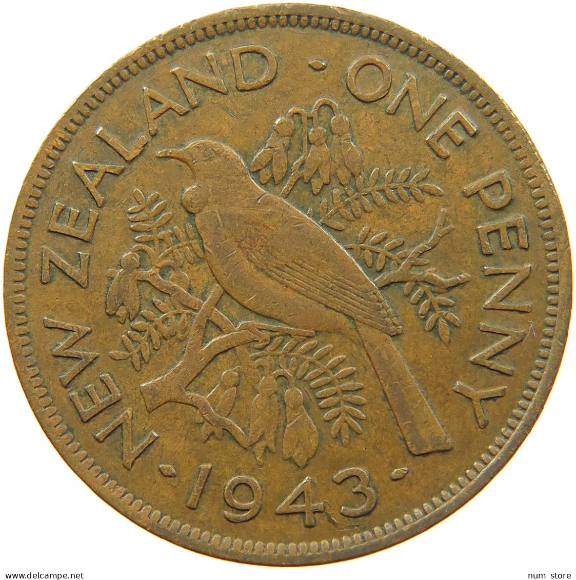 NEW ZEALAND PENNY 1943 #s099 0255 - New Zealand